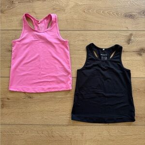 H&M Pink and Black Racerback Tank Tops for Active Wear